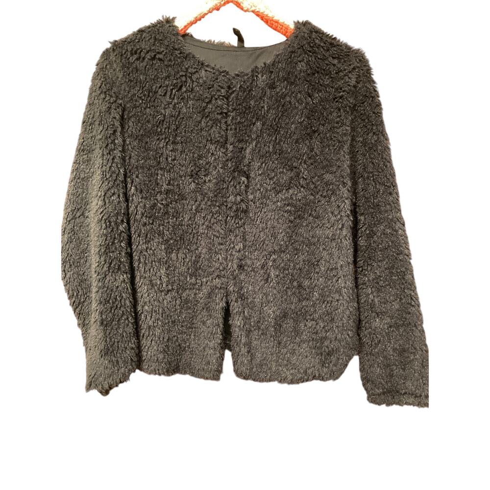 Black Fuzzy H and M Jacket